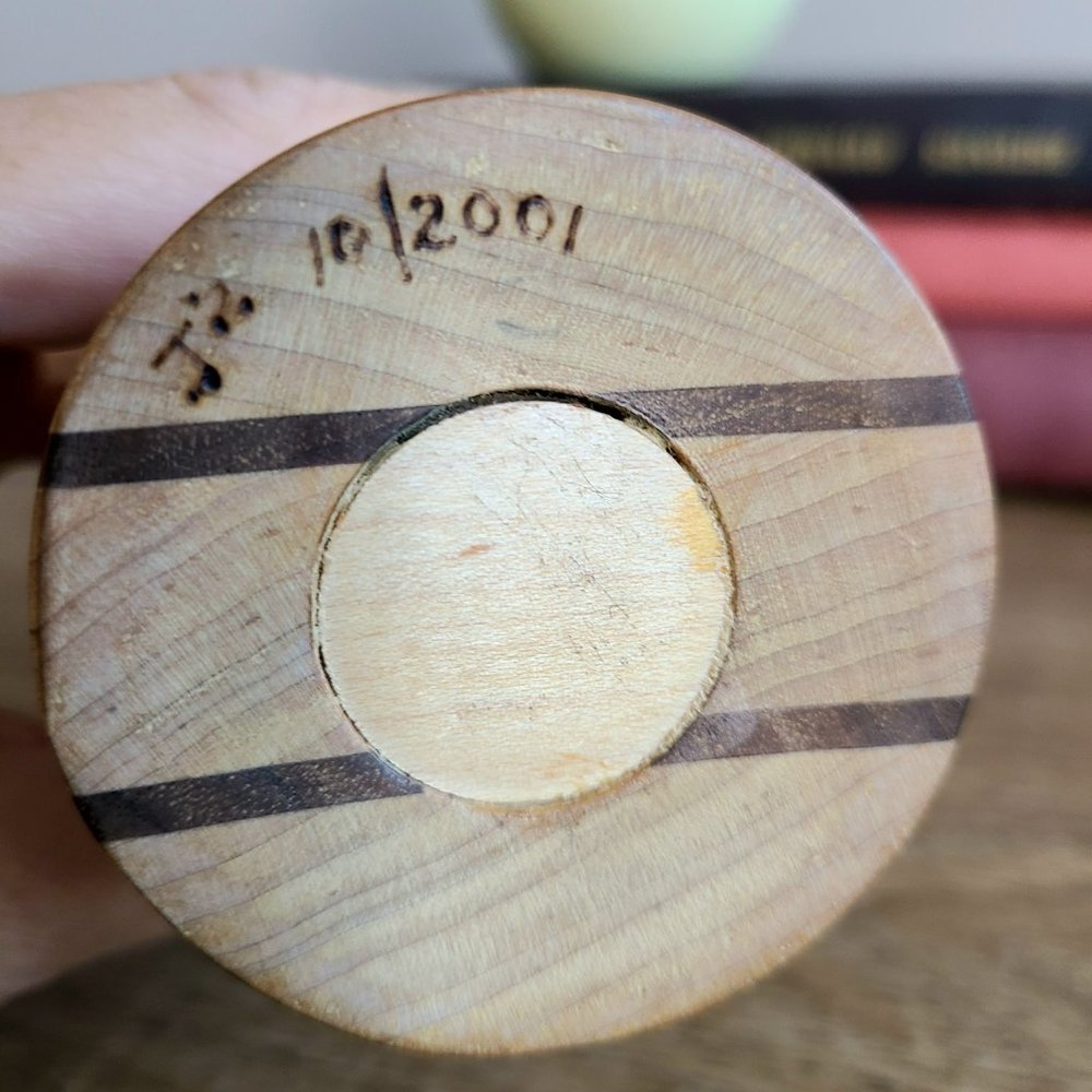 Midcentury wooden teak candleholder/candlestick. - Picture 7 of 7